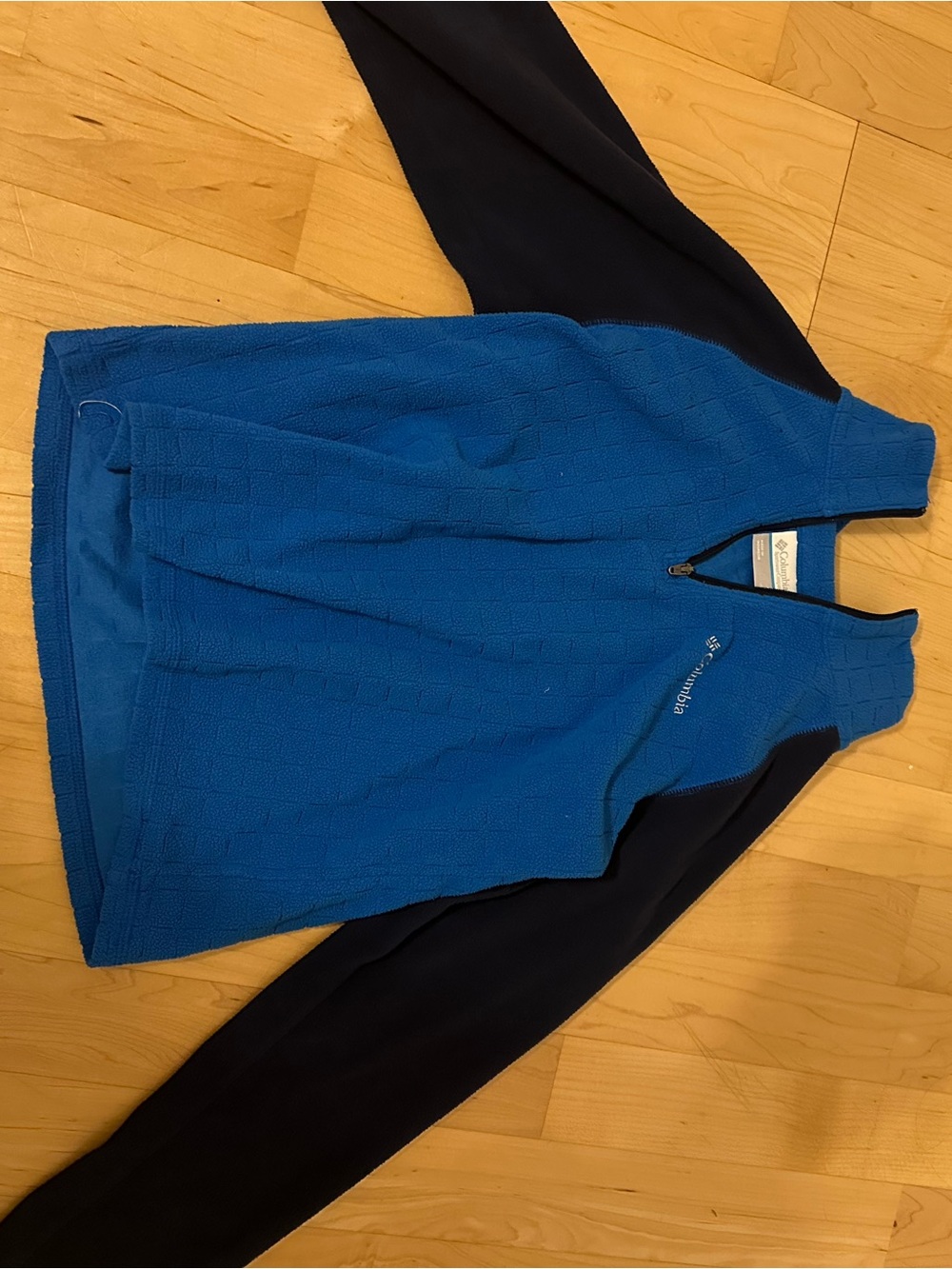 Columbia Blue and Navy Kids Half-Zip Fleece Pullover